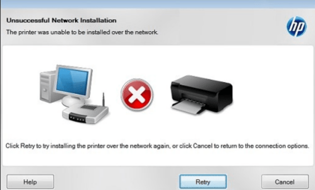 HP Officejet Pro 8100 Unsuccessful Network Installation error on Windows