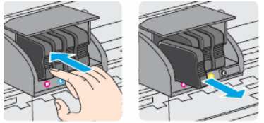 Push in on the front of the cartridge to release it