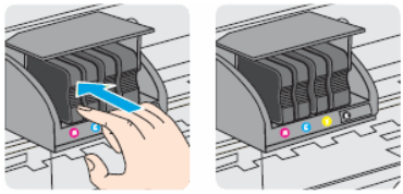 Slide the new ink cartridge into its slot